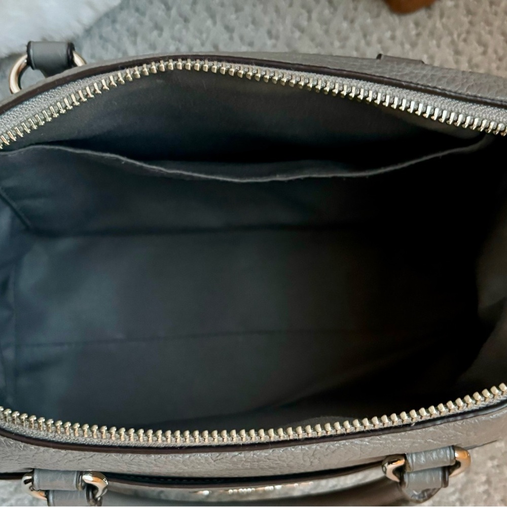 Coach Gray Pebble Leather Mini Emma Satchel - Silver Hardware - Picture 7 of 7